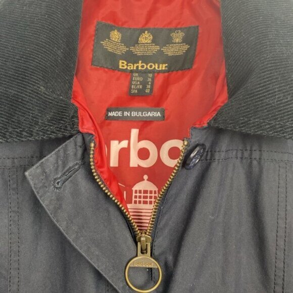 Rare Barbour x J.Crew 6 Shore Waxed Jacket Coat Navy Hooded - Picture 4 of 15